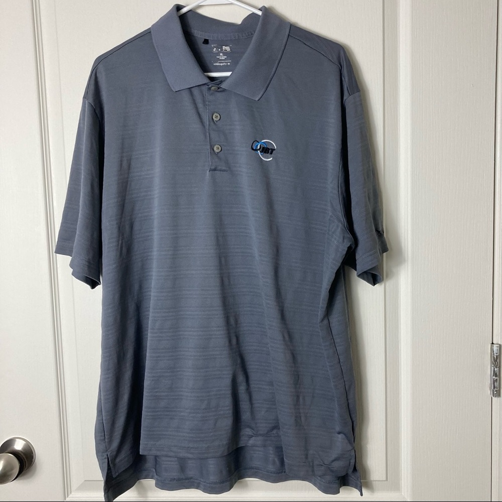 Adidas Golf Half Button Polo Grey With Logo Men's Size XL